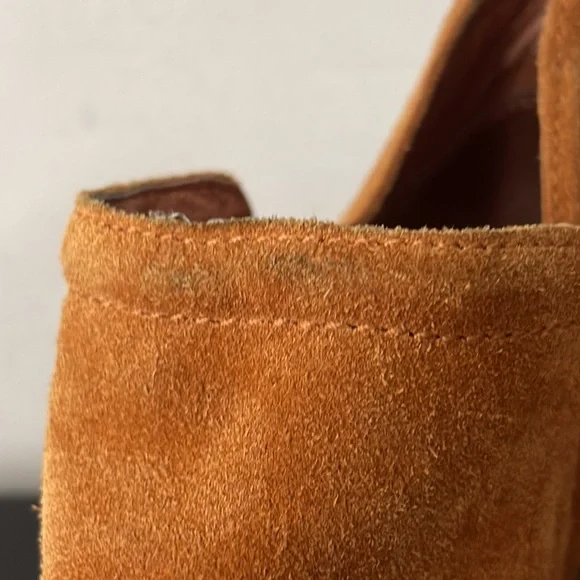 Jeffrey Campbell suede chunky heel boots or booties ankle boots caramel color - Picture 5 of 13